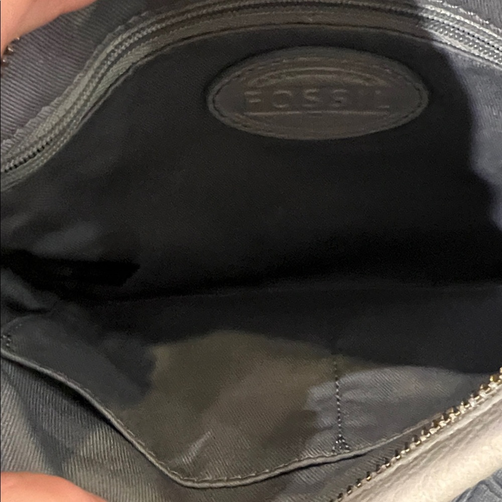 Fossil Light Gray Leather Crossbody Bag - Picture 3 of 4